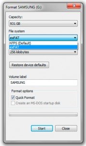 Formatando HD Externo em exFat