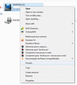 Formatando HD em exFat