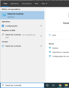 Abrindo o Painel de Controle do Windows 10