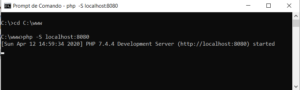 Iniciando Servidor Nativo do PHP 7