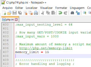 PHP Memory Limit 1G